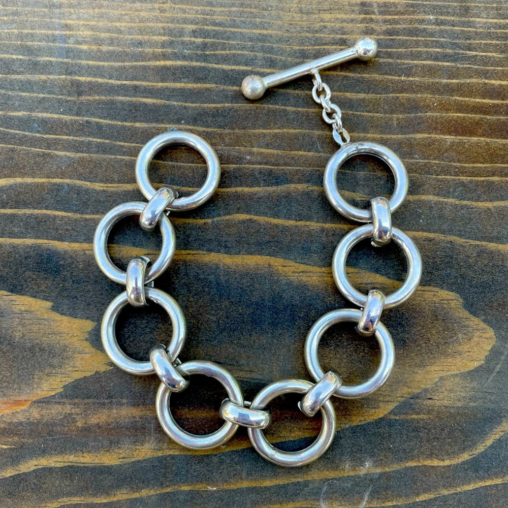 Silver Loop & Toggle Bracelet - image 1